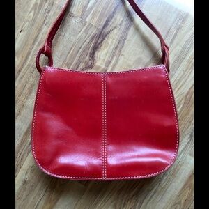 Fossil Red Leather Shoulder Bag